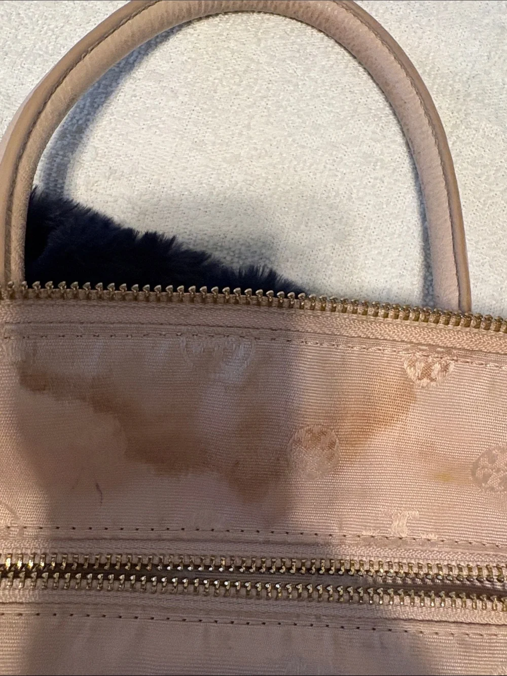 Tory Burch Blush Taupe Leather Satchel with Gold Hardware